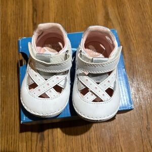 Stride Rite White and Pink Baby Walker Shoes